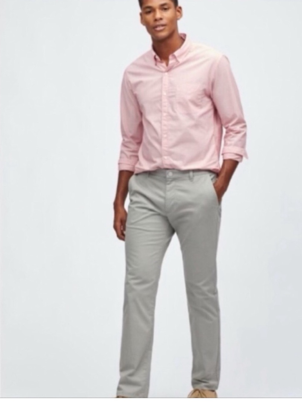 Bonobos Pants - light gray straight fit “washed chinos”